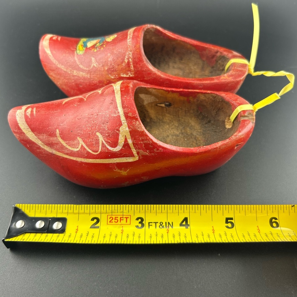 Vintage Dutch Wooden Clog Lot Hand Painted Souvenir Miniature Sabots,Home Decor - Picture 8 of 12